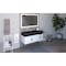 Castello Usa Nile 48" Wall Mounted White Vanity With Black Top And Brushed Nickel Handles CB-MC-48W-BN-2053-BL - alternate 2